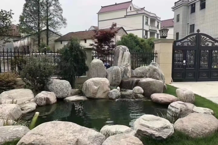 泰山石景石，现货及安装水景效果
