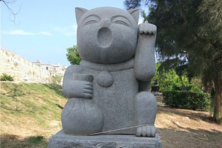 石雕招财猫动物雕刻