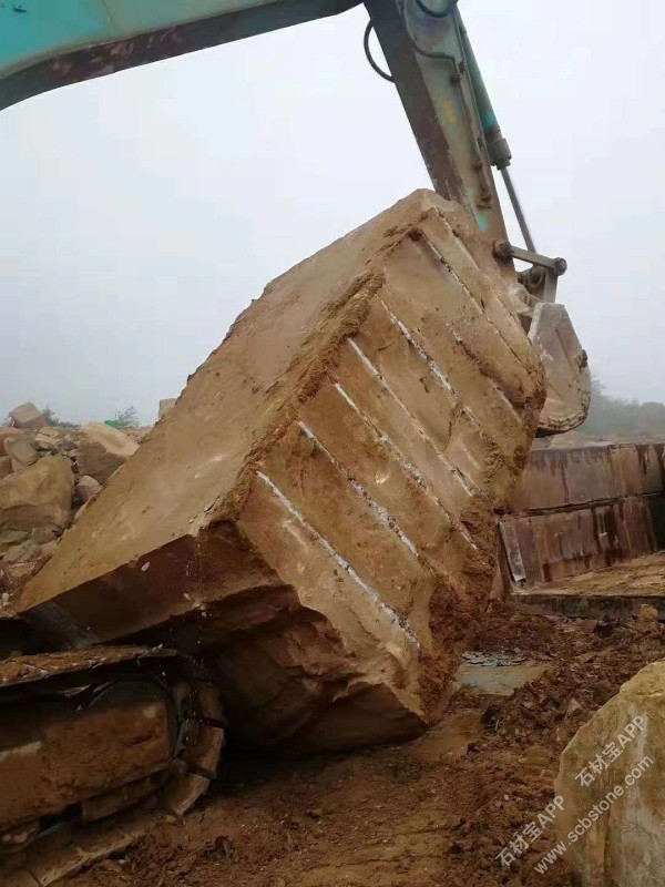 榉木纹砂岩荒料