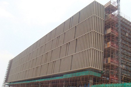 上海浦东图书大厦-金钻麻水洗面外墙工程
