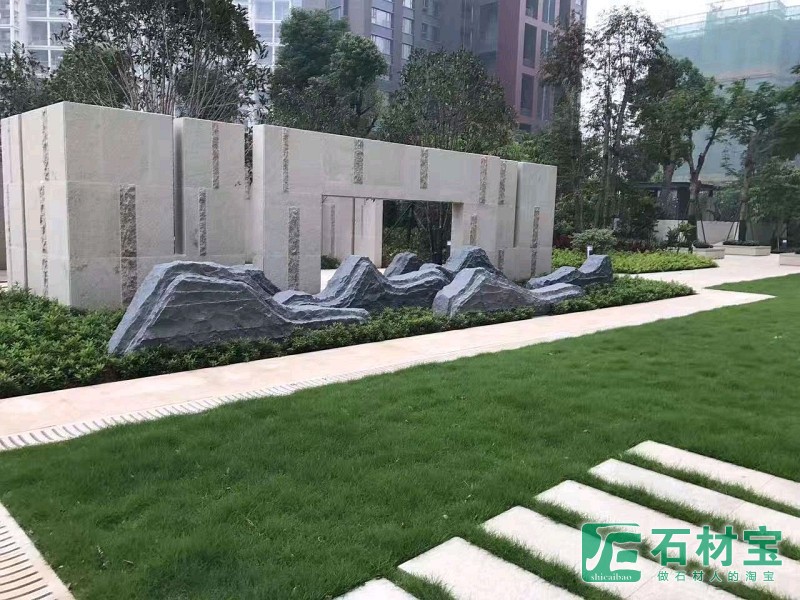 芝麻黑自然面景观石