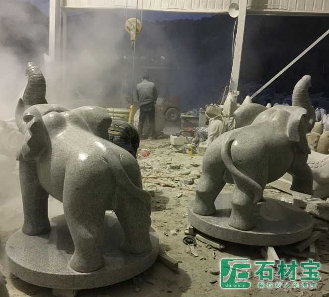 喷水大象，喷泉