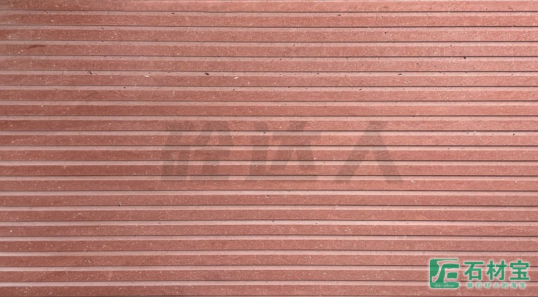 凹凸拉槽加工（红洞石）