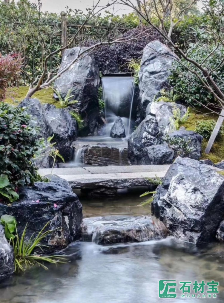 黑山石造景 水景上海·合庭