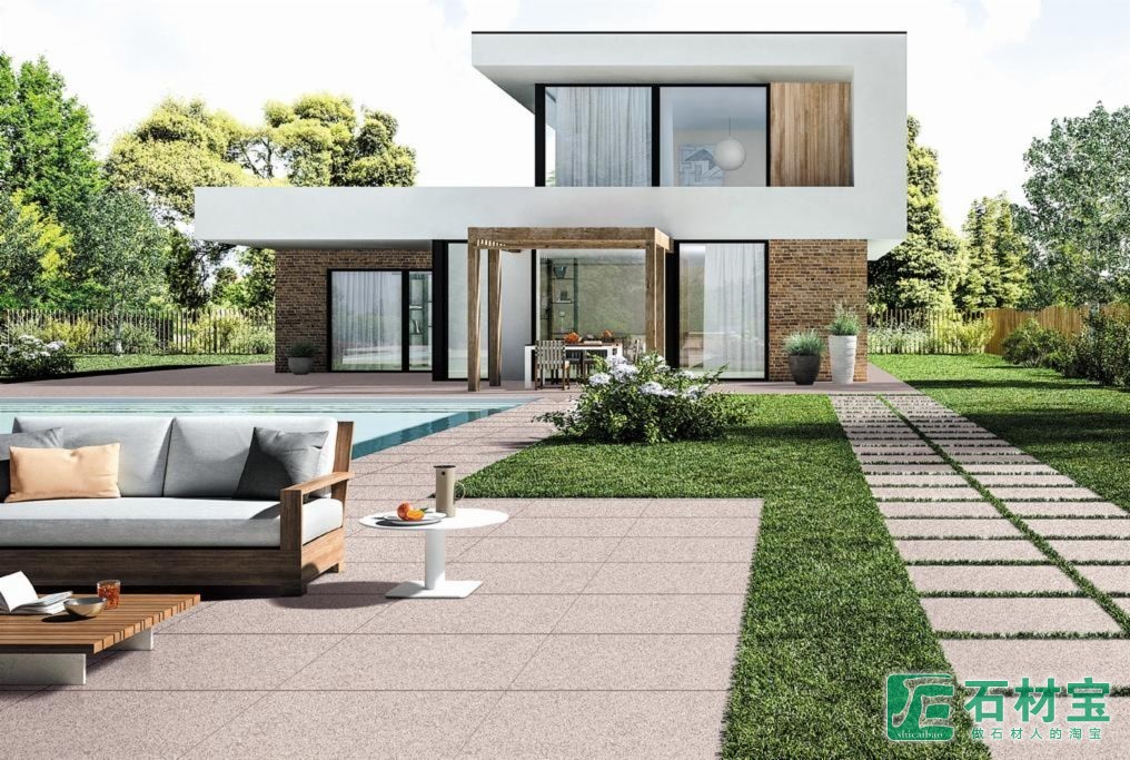 黄锈石高档别墅、户外地面