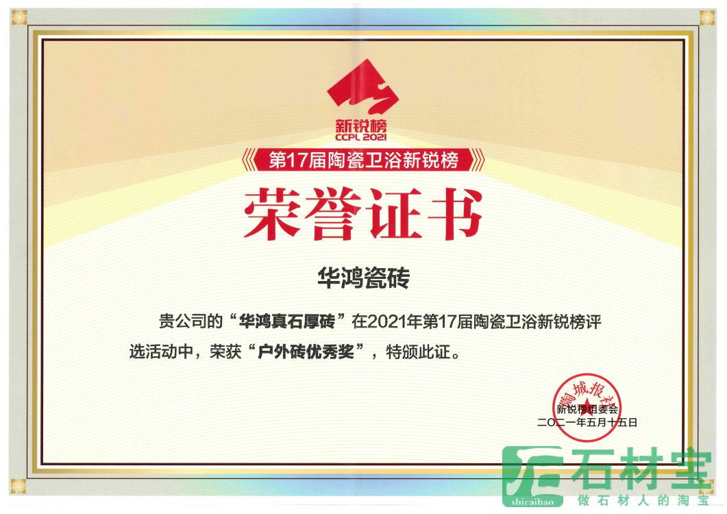 新锐榜-户外砖优秀奖