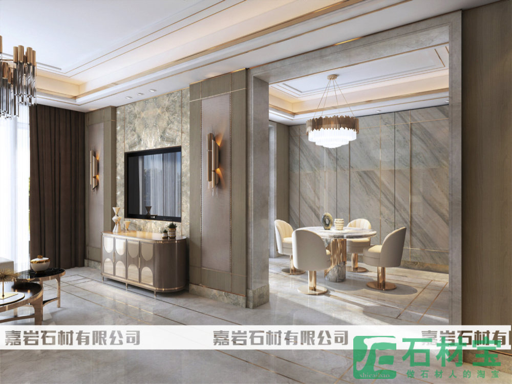 嘉岩石材水墨云灰工程案例