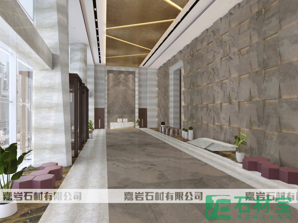 嘉岩石材水墨云灰工程案例