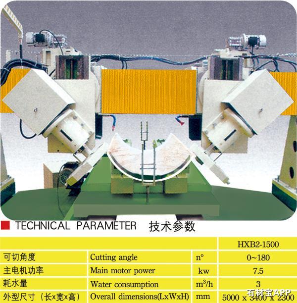 HXB2-1500（角度）圆弧板切石机（四刀切）
