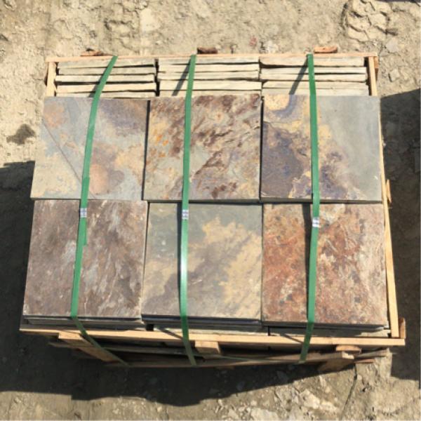 天然青石板石材铁锈色室内外阳台户外庭院防滑仿古文化石外墙地砖