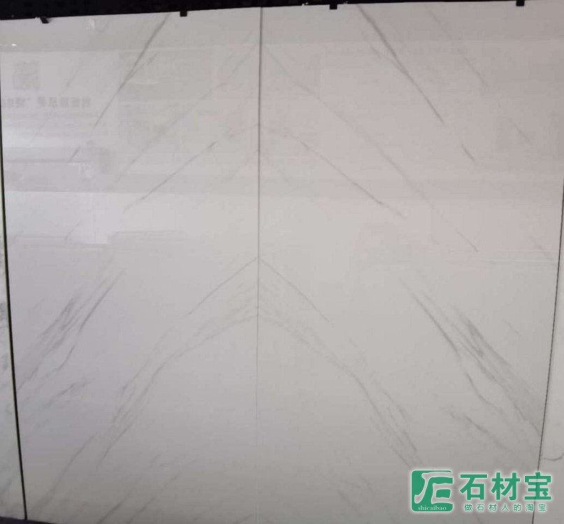 牙士白对纹岩板-YB023