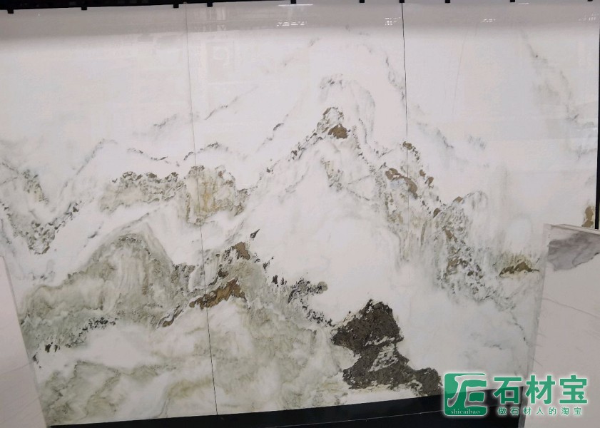 山水彩玉三连纹