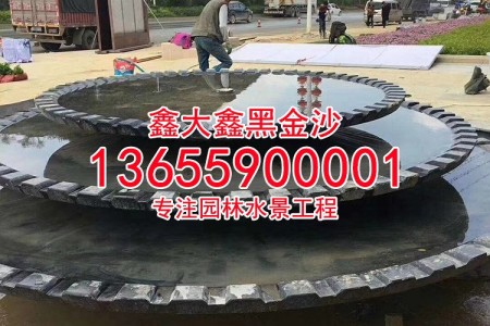 印度黑金沙印度黑金砂石材厂家黑金沙市场板水景工程板