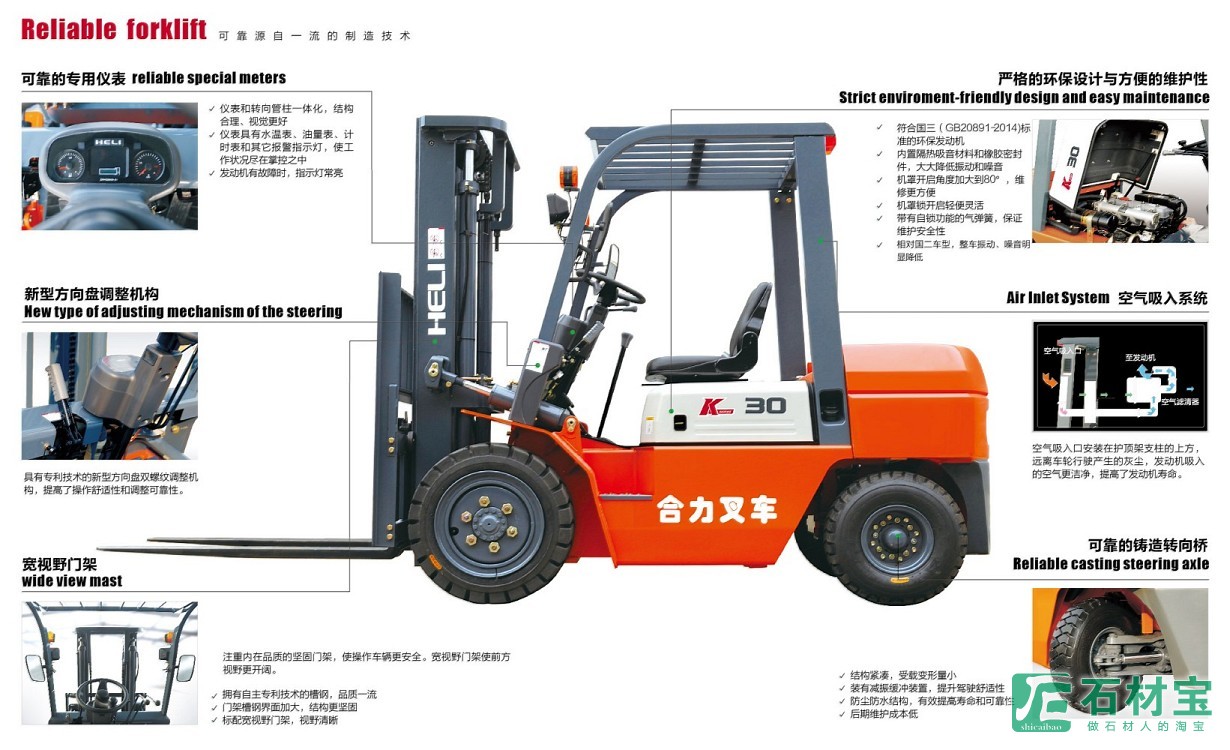 K系列 3-3.5t 内燃平衡重式叉车介绍