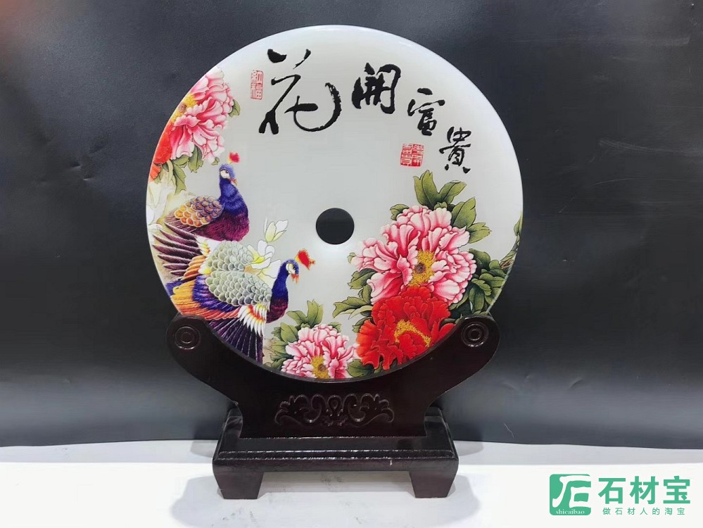 彩绘平安扣花开富贵