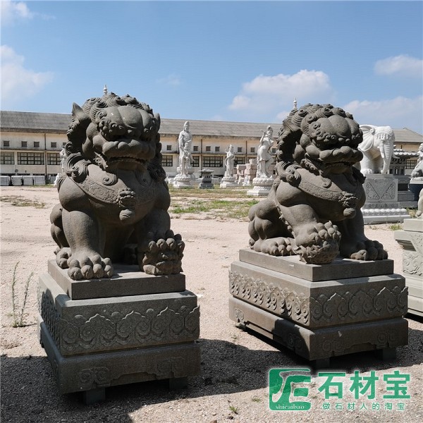 青石做旧复古石狮子北京狮子