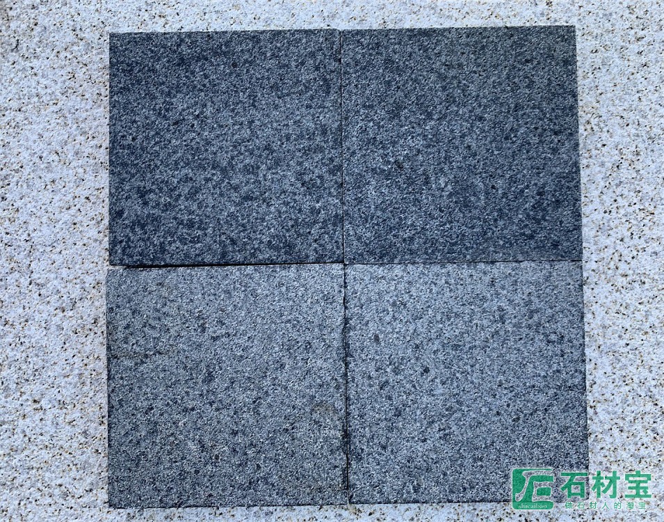 越南黑石材珍珠黑花岗岩火烧面荔枝面光面