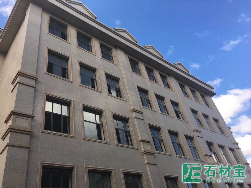 湖北随州矿山厂家黄金麻花岗岩荔枝面火烧面石材外墙干挂案例