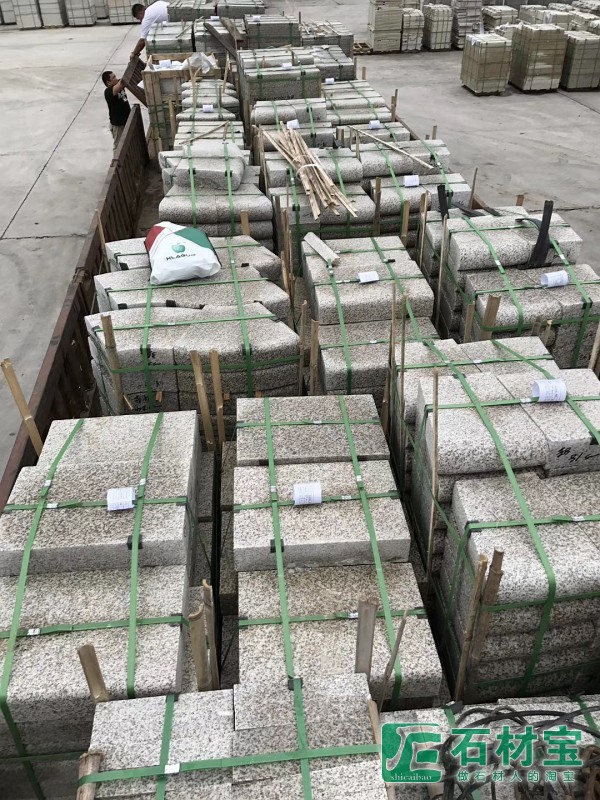 随州黄金麻压顶石花围树围石树池石黄色花岗岩定制