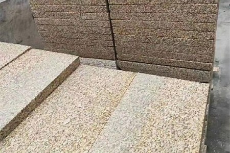 随州黄金麻火烧板 室外公园广场光面加工石材花岗岩