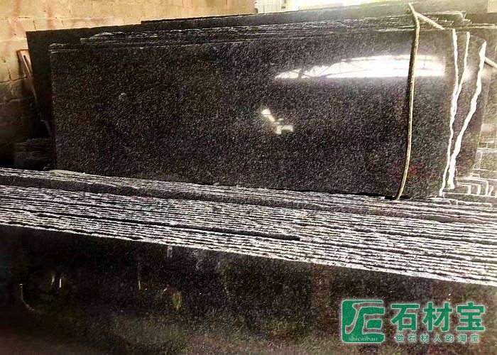 钟山青石材广西G654磨光板新矿芝麻黑毛光板生产加工