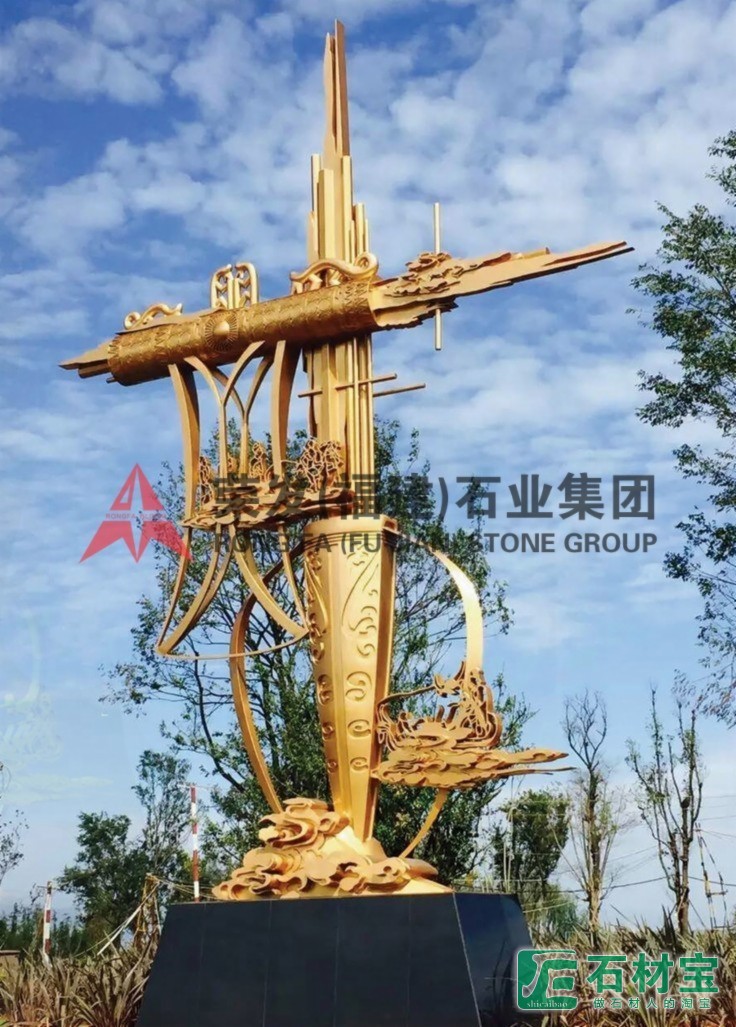 云南昆明湿地公园神锄神斧雕塑工程