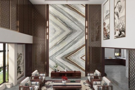 天然奢石背景墙加尔达水晶