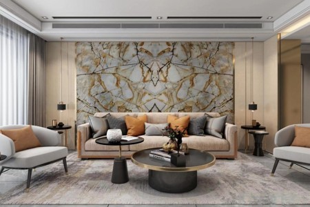 天然奢石背景墙蓝色罗马 