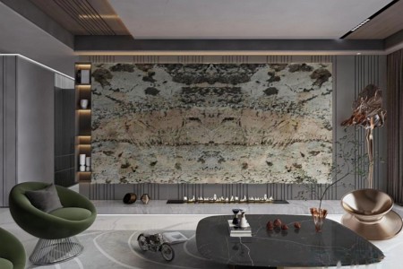 天然奢石背景墙白银狐