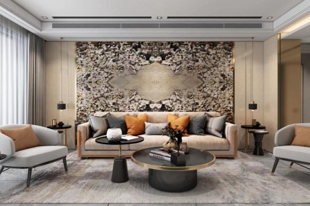 天然奢石雪山蓝背景墙