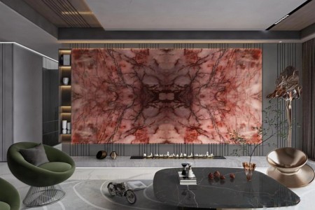 天然奢石桃李春风背景墙