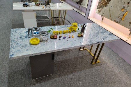 雪山蓝轻奢岩板茶台