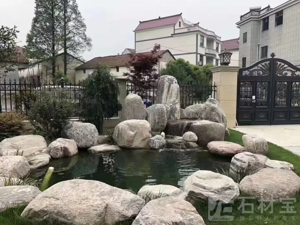 泰山石景石，现货及安装水景效果