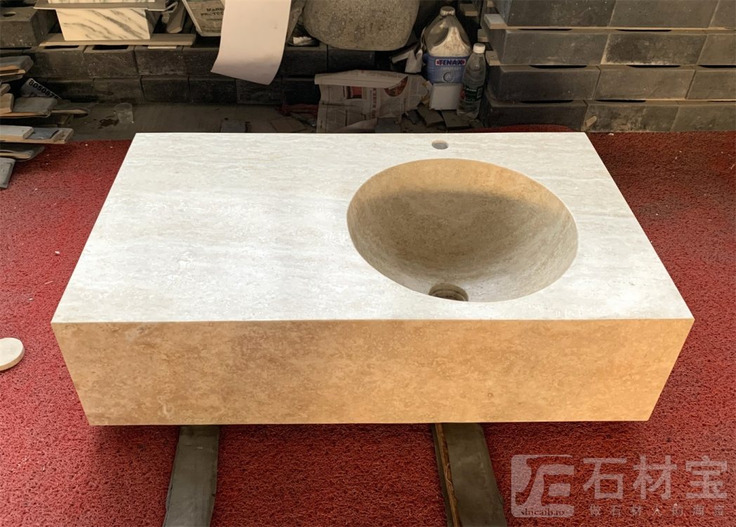 米白洞一体盆