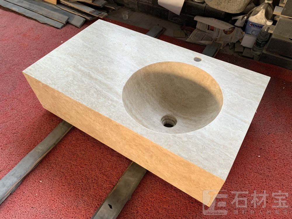 米白洞一体盆