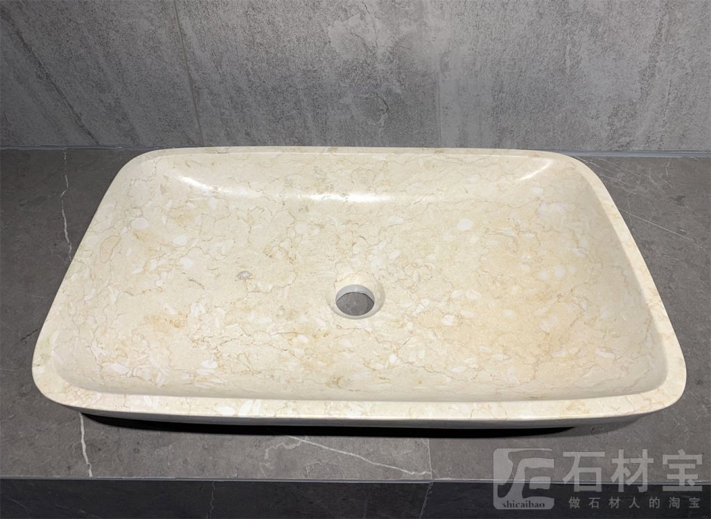 金线米黄洗手盆