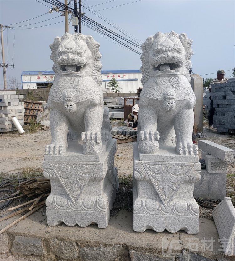 芝麻白芝麻灰石狮子(高度1200cm)