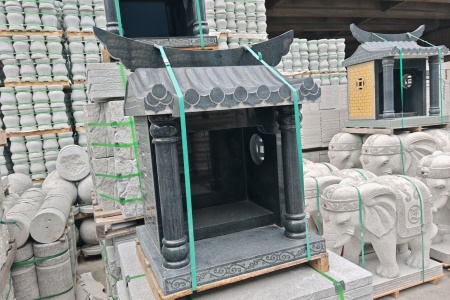 芝麻黑花岗岩石雕佛龛神龛土地公庙