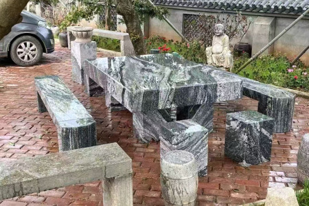 云墨山水石桌凳