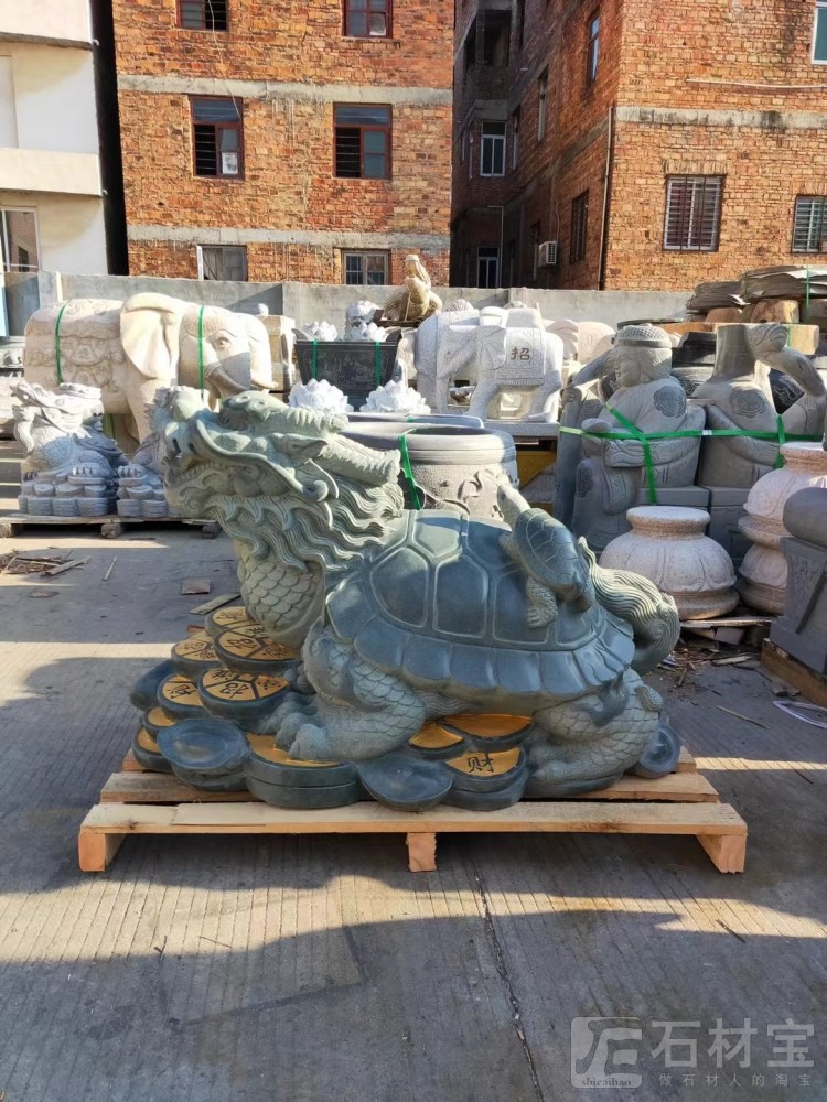 石雕龙龟玄武石头乌龟雕塑雕刻摆件