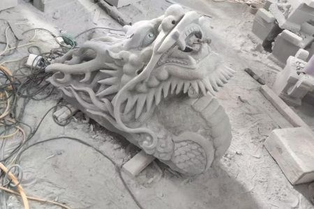 石雕龙头喷水龙头石雕摆件