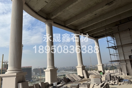 虾红空中别墅外墙干挂