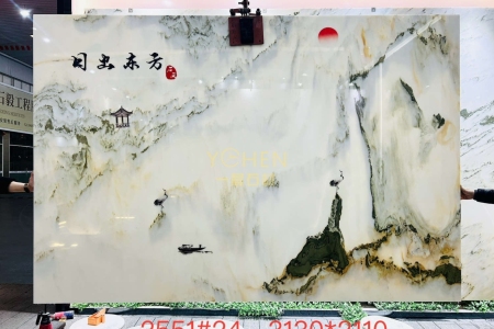 天然山水画背景墙