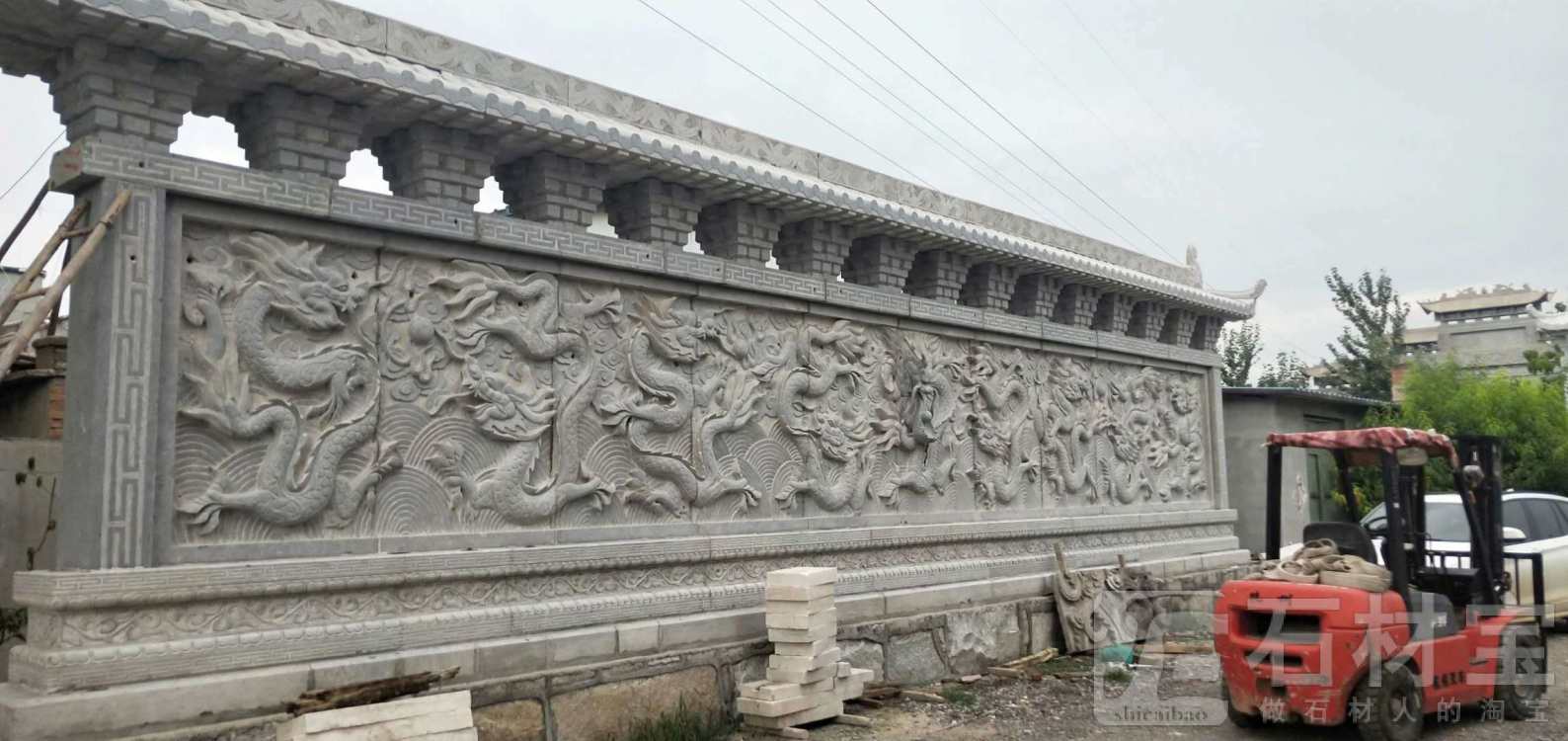 青石九龙壁浮雕壁画