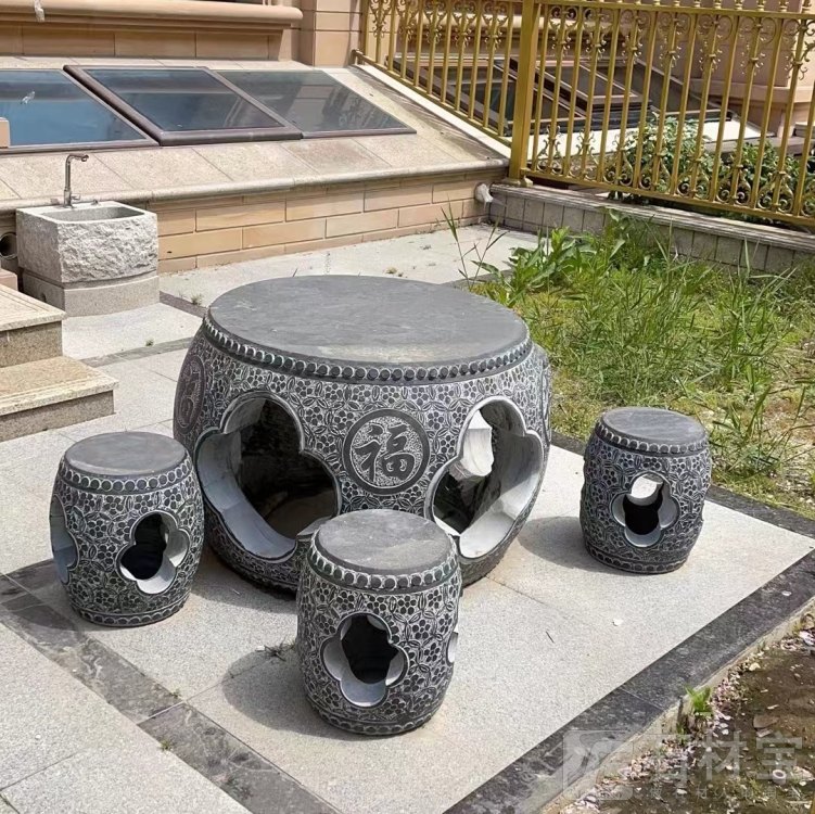 仿古石桌石凳