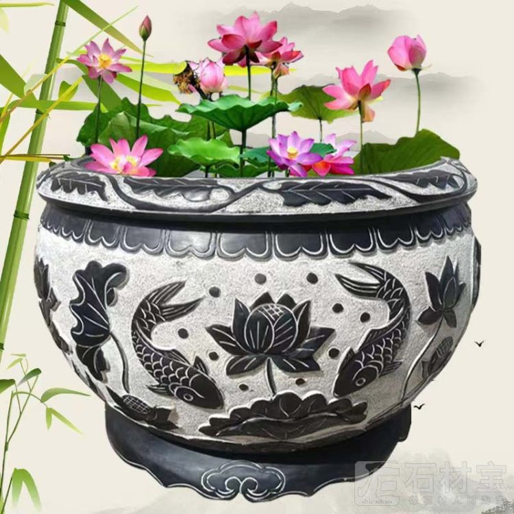 石雕花缸