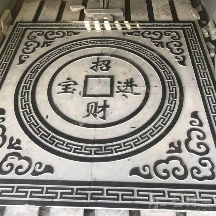 招财进宝图案地雕