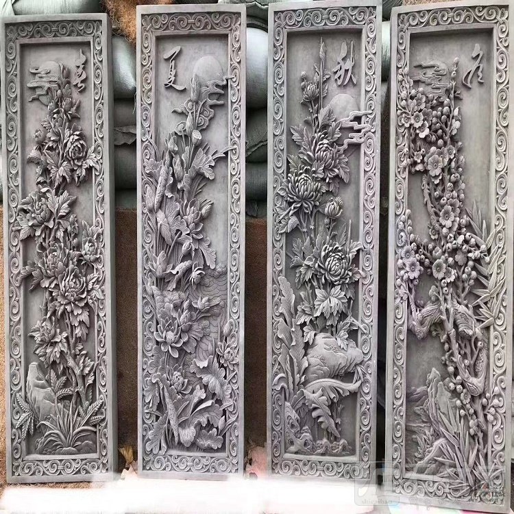 四季花卉浮雕