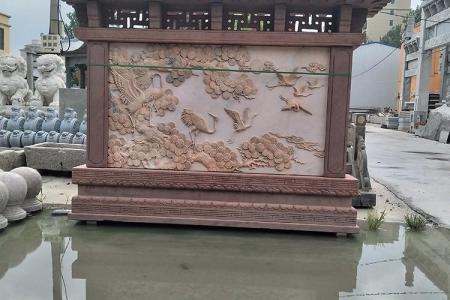 松鹤延年图案照壁