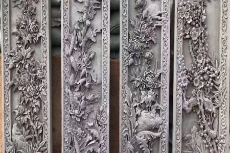 四季花卉浮雕